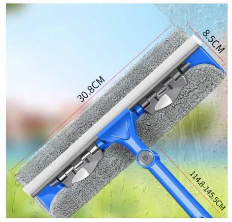 2-in-1 Teleskop Fensterwischer Abzieher