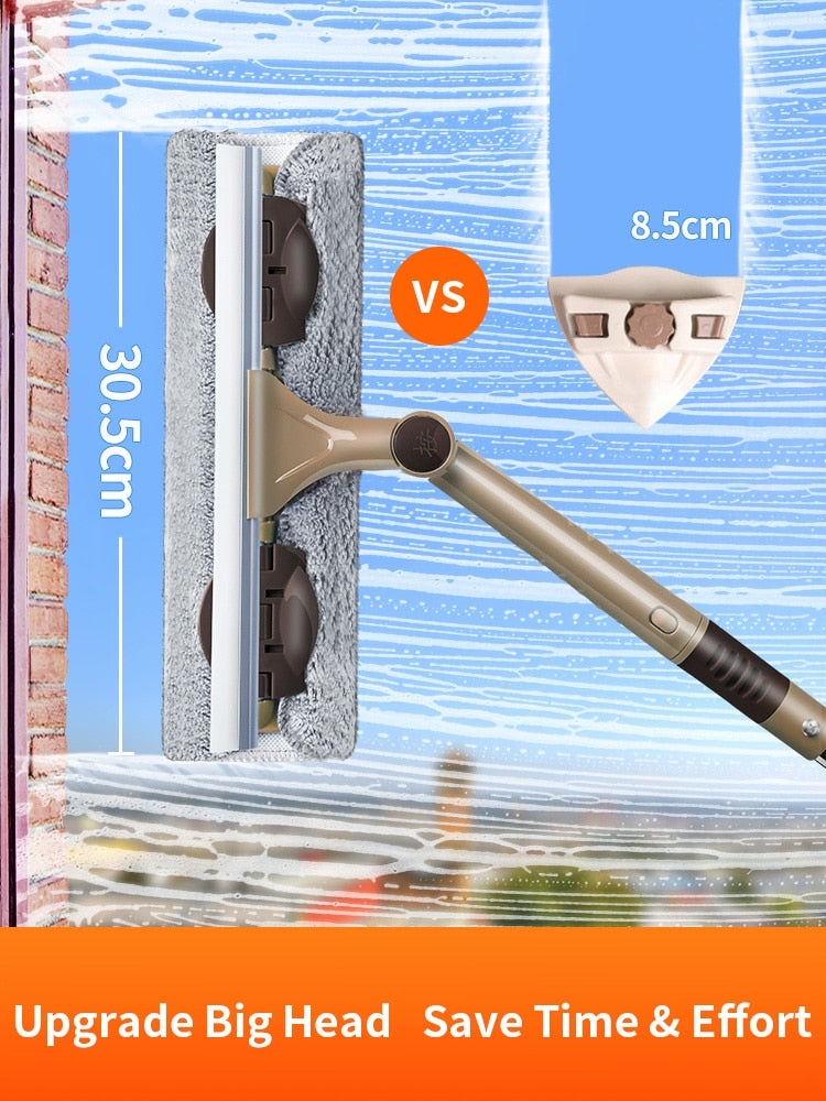 2-in-1 Teleskop Fensterwischer Abzieher