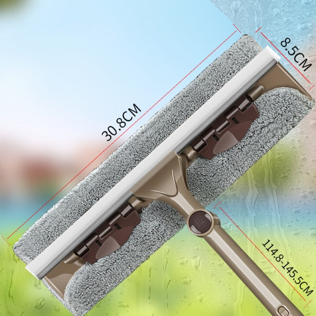 2-in-1 Teleskop Fensterwischer Abzieher