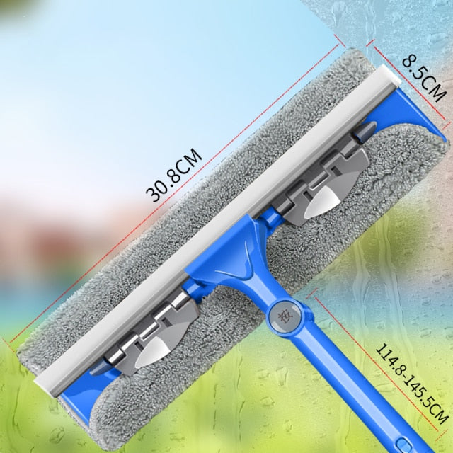 2-in-1 Teleskop Fensterwischer Abzieher