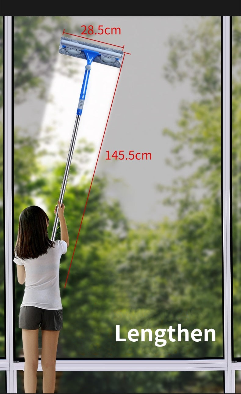 2-in-1 Teleskop Fensterwischer Abzieher