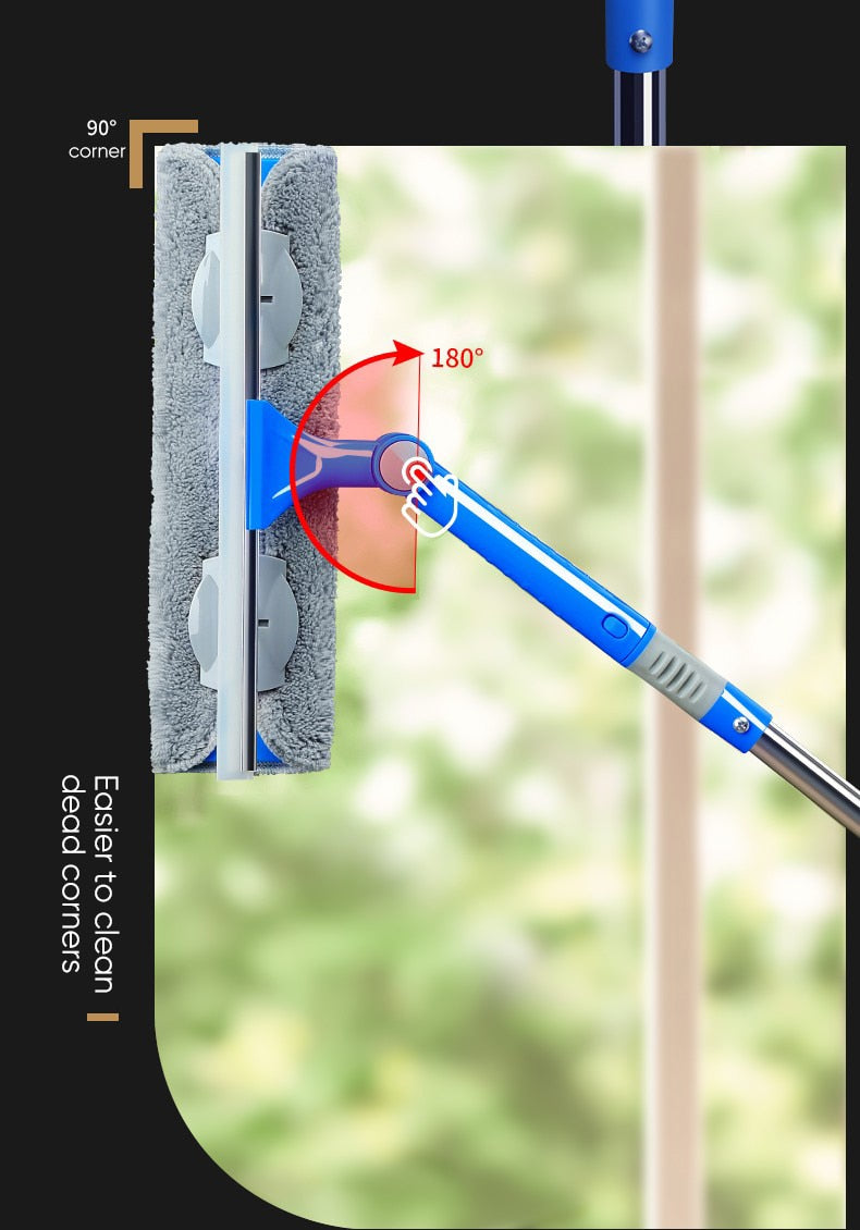 2-in-1 Teleskop Fensterwischer Abzieher