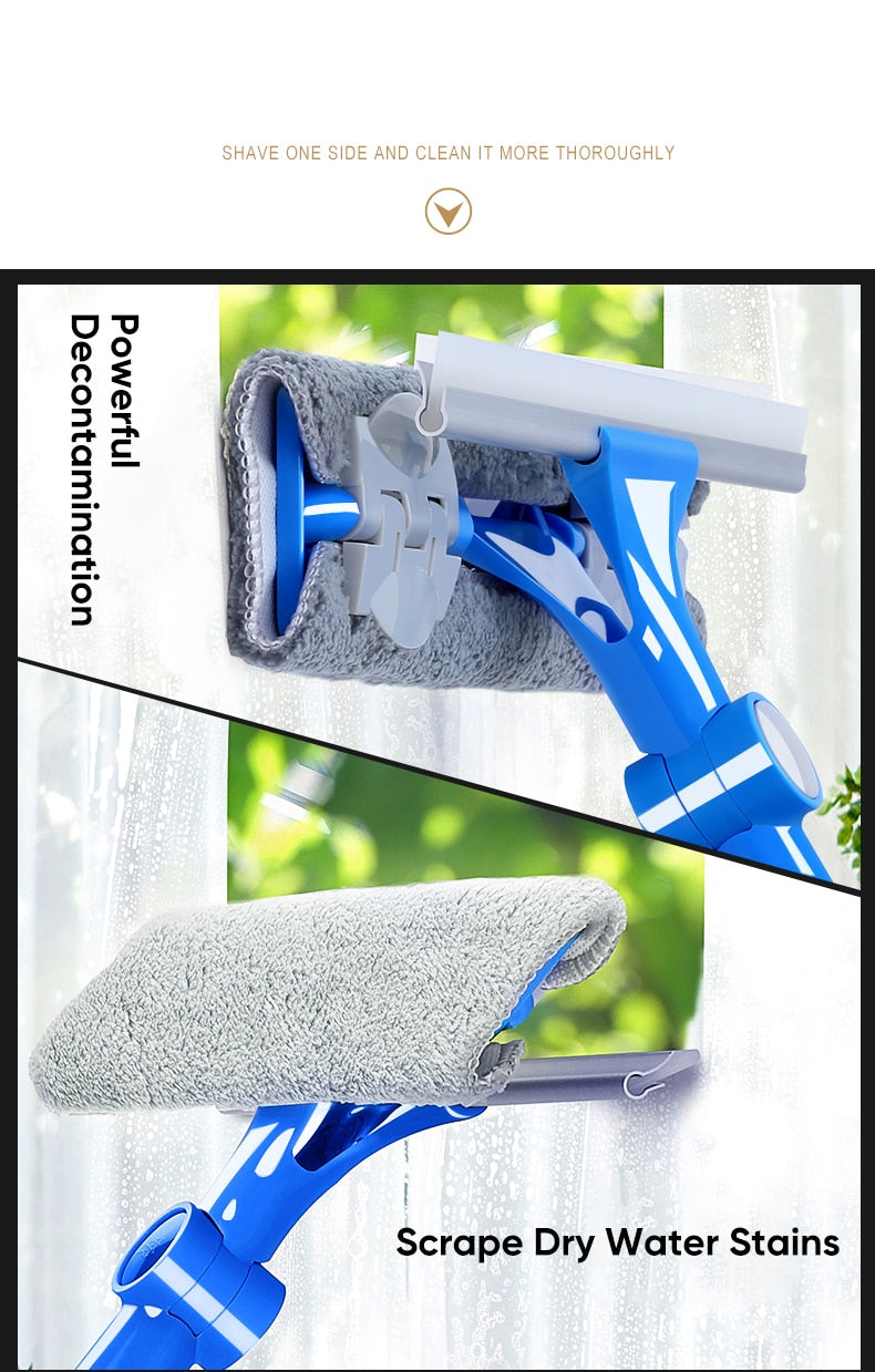 2-in-1 Teleskop Fensterwischer Abzieher