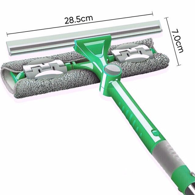 2-in-1 Teleskop Fensterwischer Abzieher